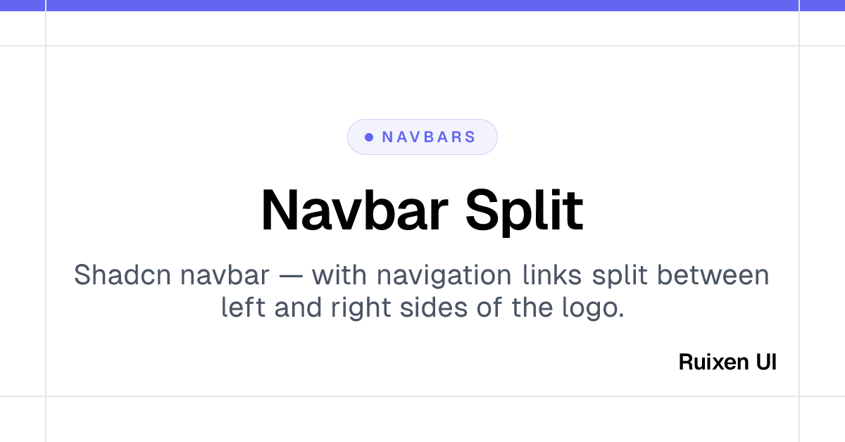 Navbar Split | Ruixen UI | Ruixen UI